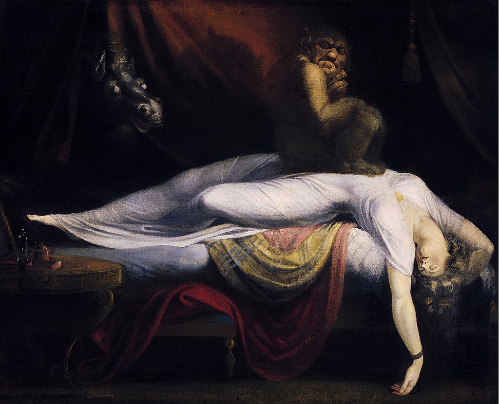 Ночной кошмар.  Одна из четырёх картин серии швейцарского и английского художника И. Г. Фюсли