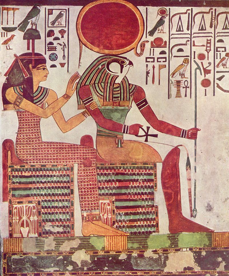 Изображение Аментет и Ра в гробнице царицы Нефертари Меренмут