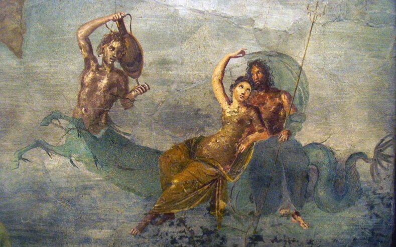 Посейдон и Амфитрита, фреска из Помпей, 50-79 год