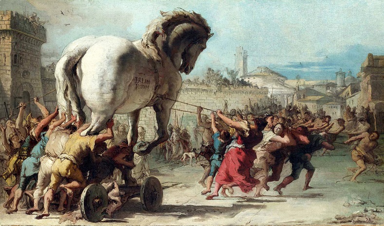 Джованни Доменико Тьеполо. Шествие троянского коня в Трою, 1760 г.