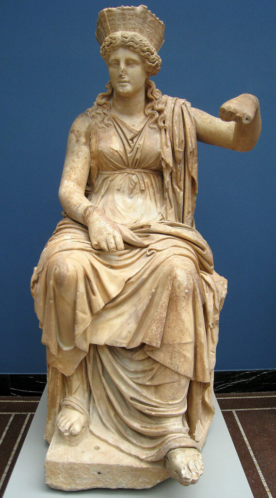 Мраморная статуя Кибелы из Формии в Лацио, ок. 60 г. до н.э. Новая глиптотека Карлсберга, инв.№ 480