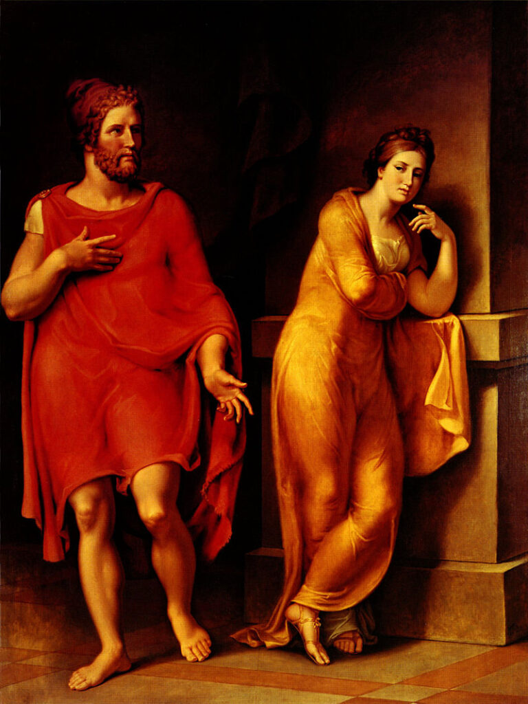 Навсикая и Одиссей. Картина Иоганна Генриха Тишбейна Старшего, 1819 год