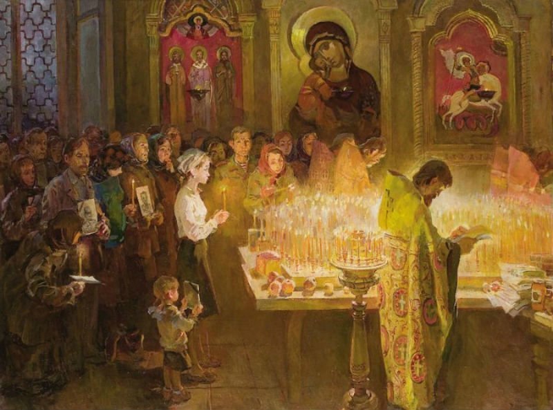 Пасхальная служба в православном храме