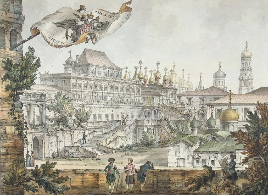 Вид на Теремной дворец, изображение 1797 года