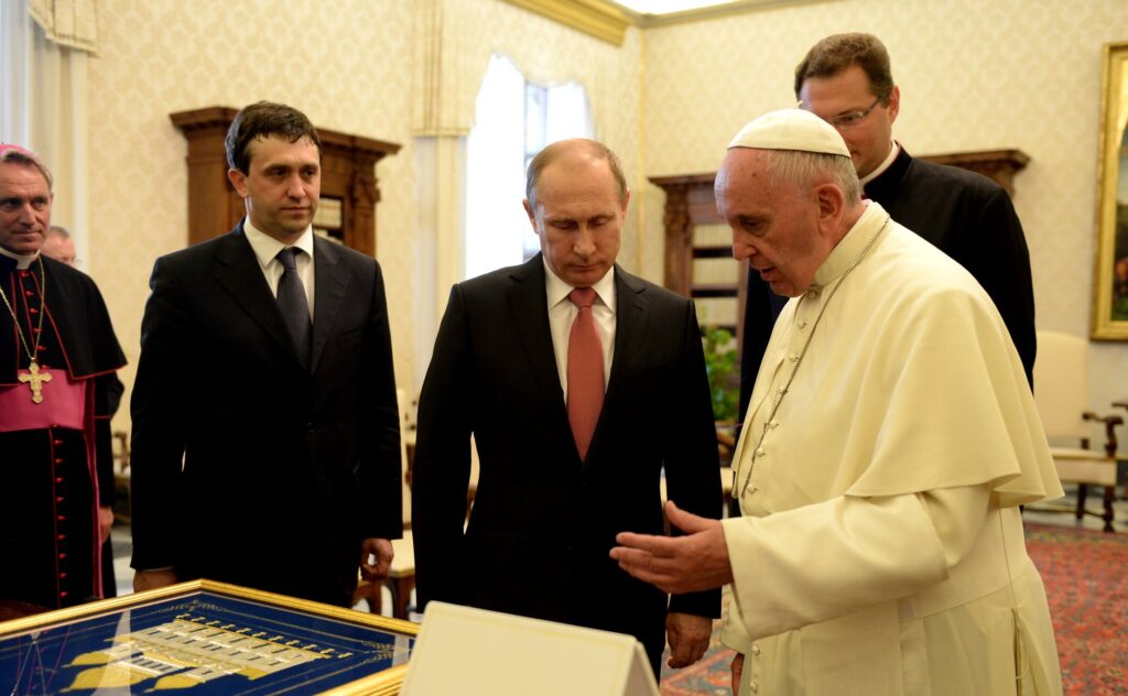 Франциск с Президентом России Владимиром Путиным, 10 июня 2015 года